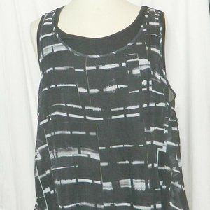 Rebel $49 City Scape with Black Layered Tank Sz 2X NWT!